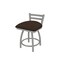 Holland Bar Stool Co 18" Low Back Swivel Vanity Stool, Nickel Finish, Rein Coffee Seat 41118AN025 - alternate 1